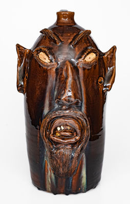 Large Brown's Pottery / Arden, NC 1989 Stoneware Devil Face Jug