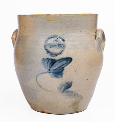 Very Rare SMITH & BRICKNER, Albany, NY Stoneware Jar, c1845
