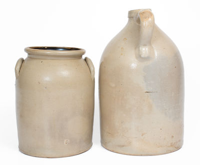 Lot of Two: E. & L. P. NORTON / BENNINGTON, VT Stoneware Vessels