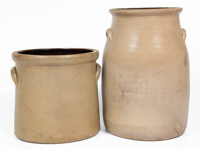 Lot of Two: Stoneware Vessels incl J. S. TAFT / KEENE, NH Churn