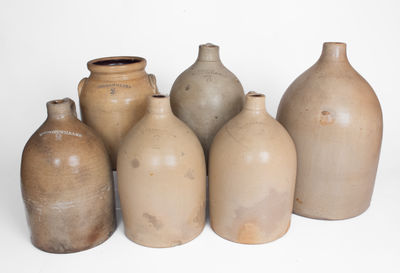 Lot of Six: BALLARDVALE, MA Stoneware Jugs and Jar