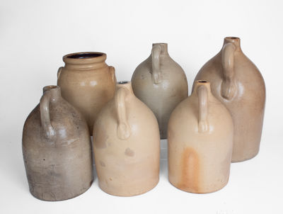 Lot of Six: BALLARDVALE, MA Stoneware Jugs and Jar