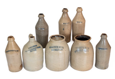 Lot of Eight: American Advertising Stoneware