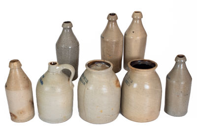 Lot of Eight: American Advertising Stoneware