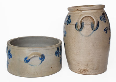 Lot of Two: Baltimore, MD Stoneware Jar and Cake Crock