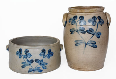 Lot of Two: Baltimore, MD Stoneware Jar and Cake Crock