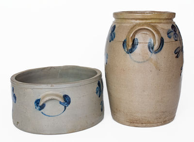 Lot of Two: Baltimore, MD Stoneware Jar and Cake Crock