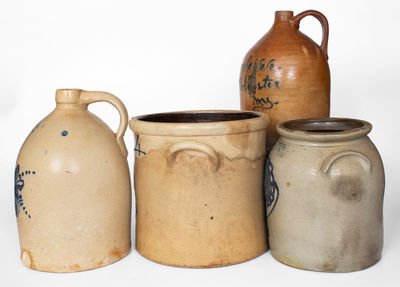 Lot of Four: Northeastern Decorated Stoneware