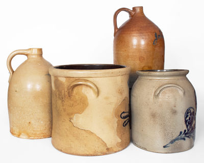 Lot of Four: Northeastern Decorated Stoneware