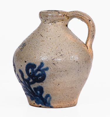 Rare Miniature NY State Stoneware Jug Stamped Twice, F. WELCH