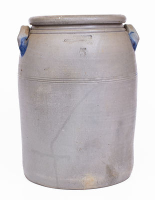 Scarce 5 Gal. BOUGHNER / GREENSBORO, PA Stoneware Jar w/ Freehand Floral Decoration