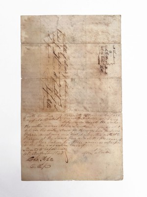 1840 Deed Conveying Potterville Stoneware Manufactory from Abner Landrum to Jasper Gibbs