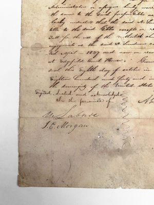 Extremely Rare 1840 Deed Conveying Pottersville Stoneware Manufactory from Abner Landrum to Jasper Gibbs