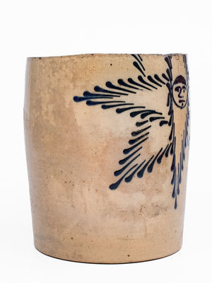Partial Stoneware Churn w/ Starface Decoration, attrib. T. Harrington, Lyons, NY