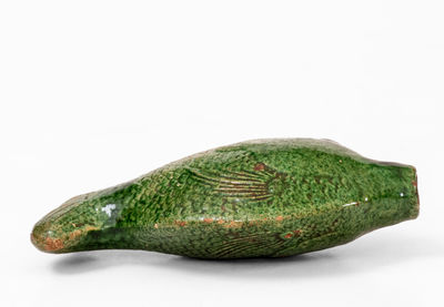 Rare and Fine Moravian Redware Fish Bottle, Salem, North Carolina c1801-29