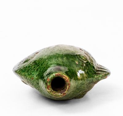 Rare and Fine Moravian Redware Fish Bottle, Salem, North Carolina c1801-29