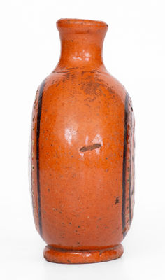 Exceedingly Rare and Important Alamance County, NC Redware Flask, Loy / Albright Families, late 18th century