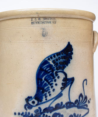 5 Gal. J. & E. NORTON / BENNINGTON, VT Pecking Chicken Crock