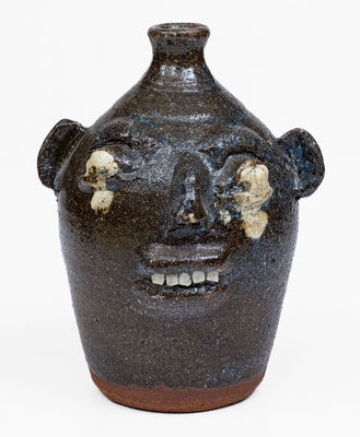 B. B. CRAIG / VALE, NC Stoneware Face Jug w/ Weeping Eyes