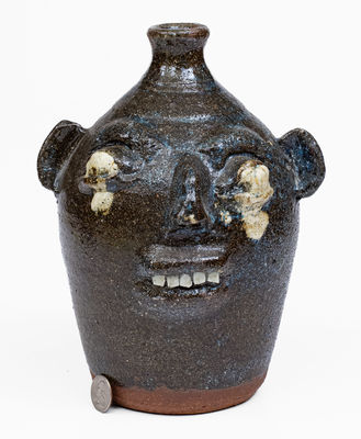 B. B. CRAIG / VALE, NC Stoneware Face Jug w/ Weeping Eyes