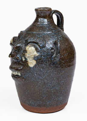 B. B. CRAIG / VALE, NC Stoneware Face Jug w/ Weeping Eyes