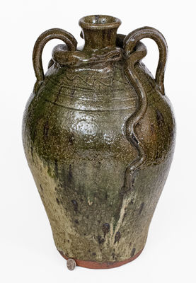 Fine Large B. B. CRAIG / VALE, NC Double-Handled Stoneware Snake Jug