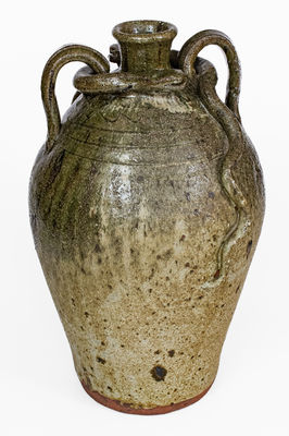 Fine Large B. B. CRAIG / VALE, NC Double-Handled Stoneware Snake Jug