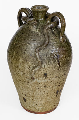 Fine Large B. B. CRAIG / VALE, NC Double-Handled Stoneware Snake Jug