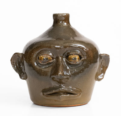 Rare Early-Period Lanier Meaders (Cleveland, GA) Face Jug, c1970
