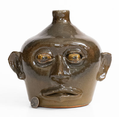 Rare Early-Period Lanier Meaders (Cleveland, GA) Face Jug, c1970