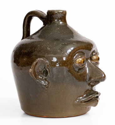 Rare Early-Period Lanier Meaders (Cleveland, GA) Face Jug, c1970