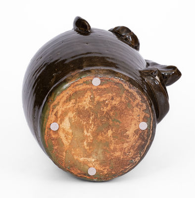 Exceedingly Rare and Important att. Cheever Meaders, Cleveland, GA Stoneware Face Jug, mid 20th century