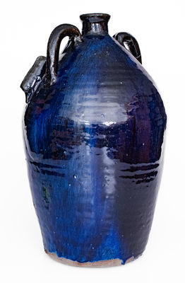 Exceptional Early-Period B. B. CRAIG / VALE, NC Monumental Face Jug w/ Cobalt and Weeping Eyes