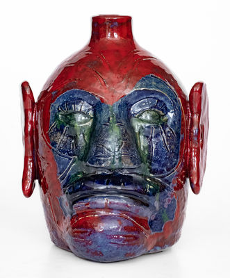 Exceedingly Rare Edwin Meaders Face Jug,