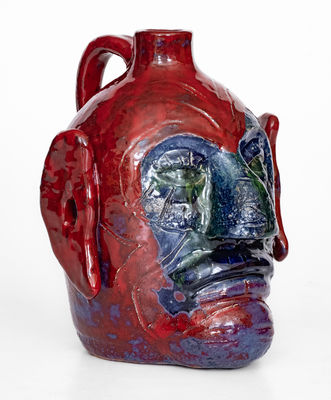 Exceedingly Rare Edwin Meaders Face Jug, 