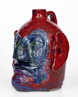 Exceedingly Rare Edwin Meaders Face Jug, 