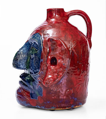 Exceedingly Rare Edwin Meaders Face Jug,