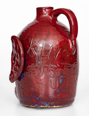 Exceedingly Rare Edwin Meaders Face Jug,