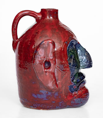 Exceedingly Rare Edwin Meaders Face Jug, 