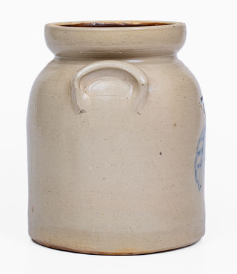 POTTERY WORKS / LITTLE WST 12TH ST N.Y Stoneware Jar w/ Pear Decoration