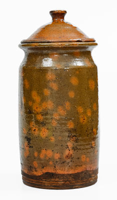 Glazed Redware Jar w/ Lid, probably New England, 19th century