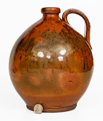 Glazed Redware Jug, PA origin, second or third quarter 19th century.