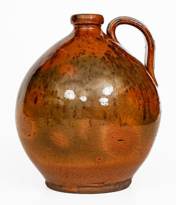 Glazed Redware Jug, PA origin, second or third quarter 19th century.