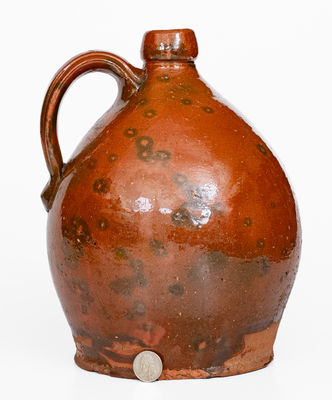 Glazed Northeastern Redware Jug, 19th century