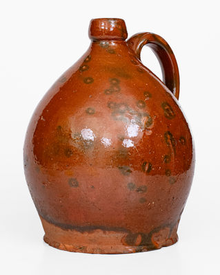 Glazed Northeastern Redware Jug, 19th century