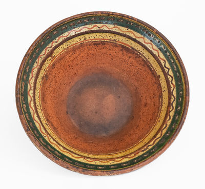 Slip-Decorated Redware Bowl, Mid-Atlantic or Southern origin, early 19th century