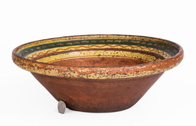 Slip-Decorated Redware Bowl, Mid-Atlantic or Southern origin, early 19th century