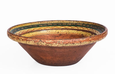 Slip-Decorated Redware Bowl, Mid-Atlantic or Southern origin, early 19th century