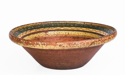 Slip-Decorated Redware Bowl, Mid-Atlantic or Southern origin, early 19th century