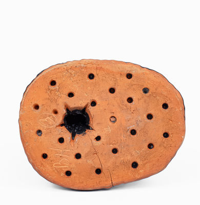 Redware Dog Figure, Signed